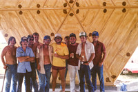 Mike & the crew celebrating with beers!