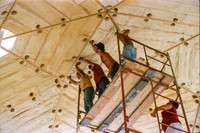 Tightening the bolts on the final triangle
