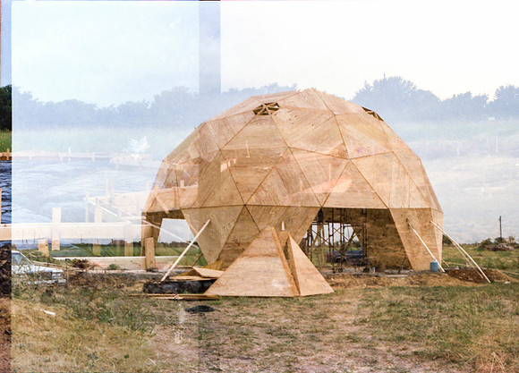 Dome taking shape. Triangles are about 11' tall!