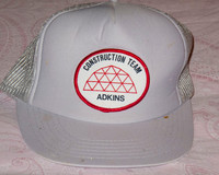Hats we had made up for friends that helped in areas we needed xtra muscle. Lifting beams in place, etc...
